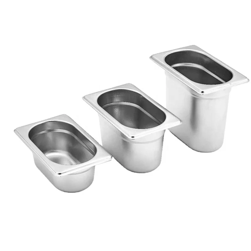 ZHONGTE Durable Restaurant Equipment Stainless Steel Ice Cream Container Buffet Gastronorm GN Food Pan