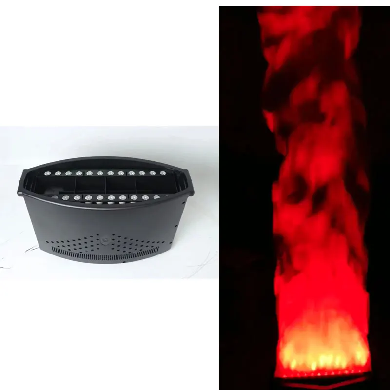 Silk Cloth Fire Flame Light LED DJ Stage Disco Holiday Backdrop Double Blower 2m RGB Electric Fake Flame Effect Machine