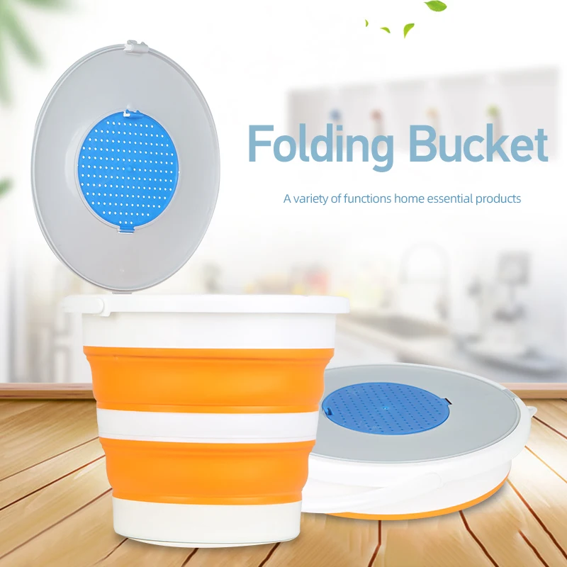 Wholesale OEM Multiple Types Collapsible Plastic Bucket Bright Color PVC Material Beach Folding Bucket