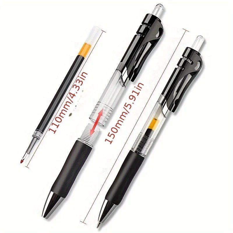 23pcs/set Large Capacity Retractable Ballpoint Pen with Replaceable Refills 0.5mm Point Perfect for School and Office Use
