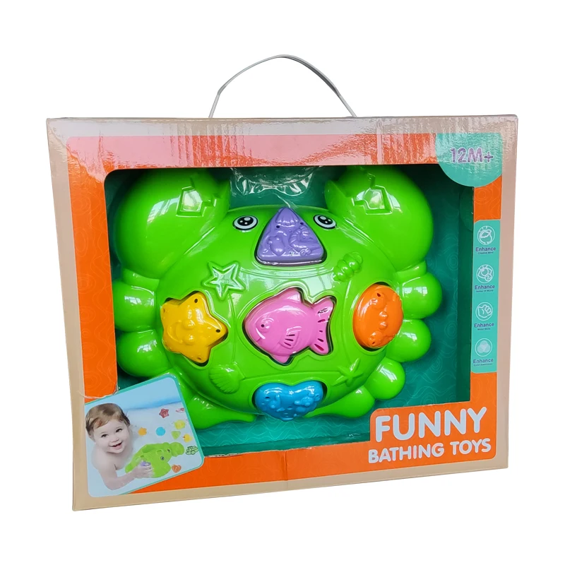 Plastic Bathroom Toys ABS PP Cognitive Animal Turtle Tortoise Crab Floating Baby Bath Toy Set