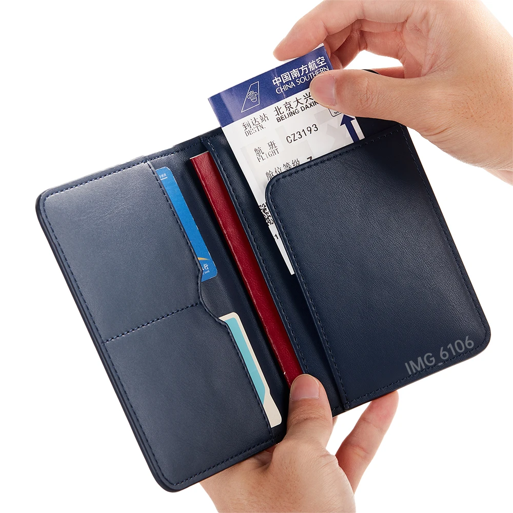 Minibook Anti-theft Card Bag Carteras Custom Credit Card Holder Sleeve Leather ID Card Wallet For Men
