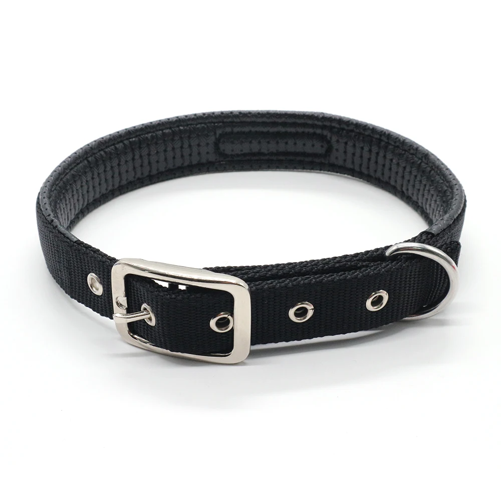 Belt Crown Adjustable Double Thick Heavy Duty Tough Nylon Dog Collar with Metal D Ring & Buckle