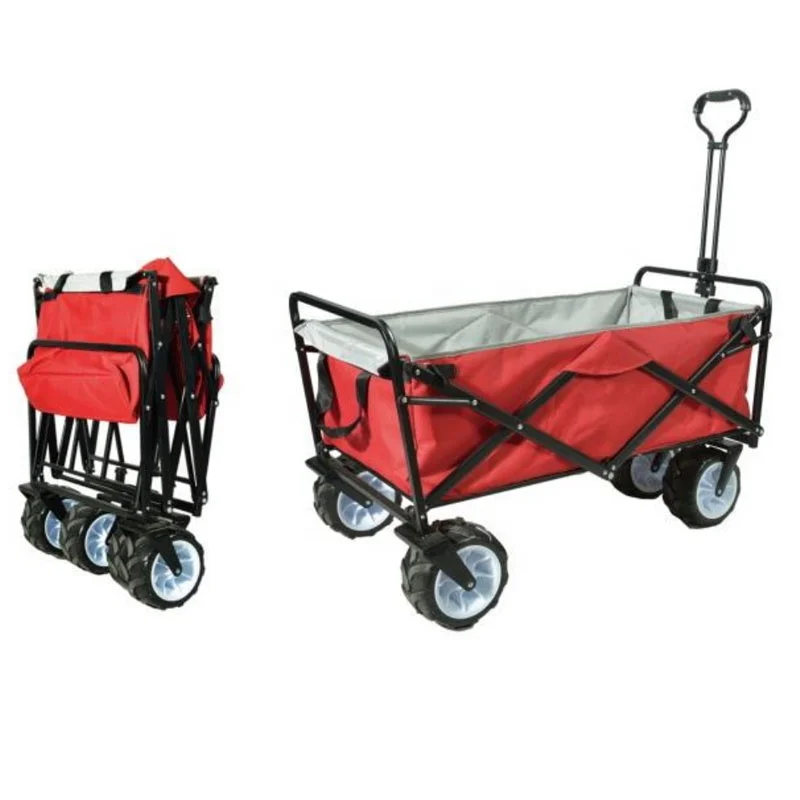 Collapsible Handcart Off-Road Transport Folding Beach Wagon Camping Cart