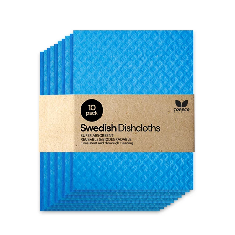 Topeco 70% Cellulose 30% Cotton Compressed Great Absorbent Resistant Printed Cellulose Sponge Cleaning Cloth