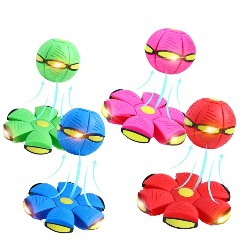 Portable Interactive Flying Disc Toy for Kids and Pets Small Plastic and TPR Magic Ball Decompression Toy in Box Packaging