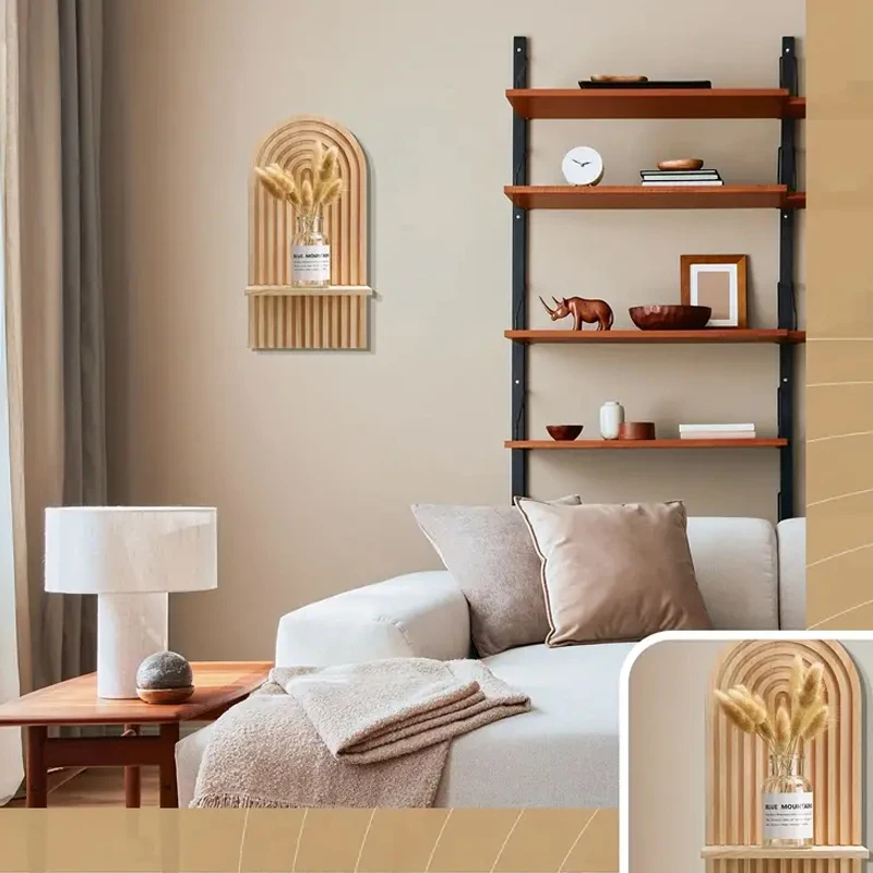 Custom Handmade Set of 2 Wall Mounted Hanging Wooden Sun Rainbow Shelves