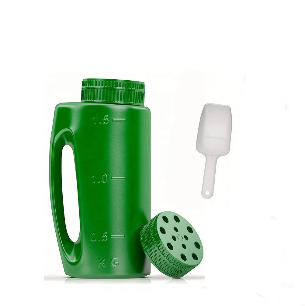 Plastic bottle for spreading fertilizer