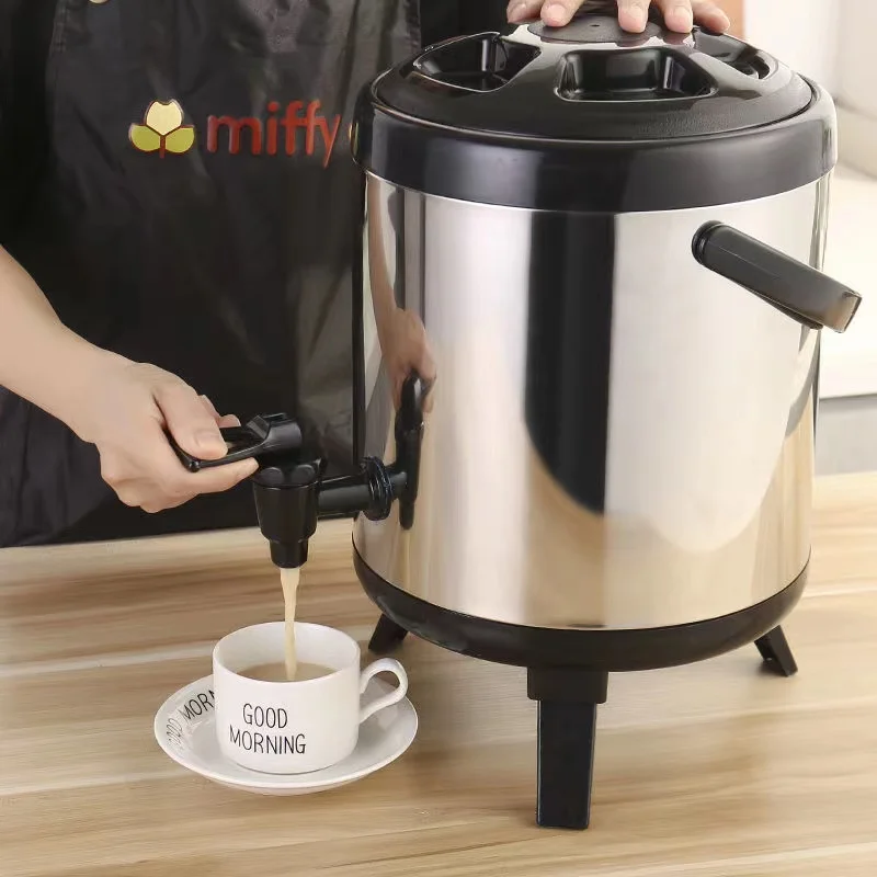 Factory direct sales stainless steel commercial hot coffee milk tea bucket heat preservation distributor juice drink bucket