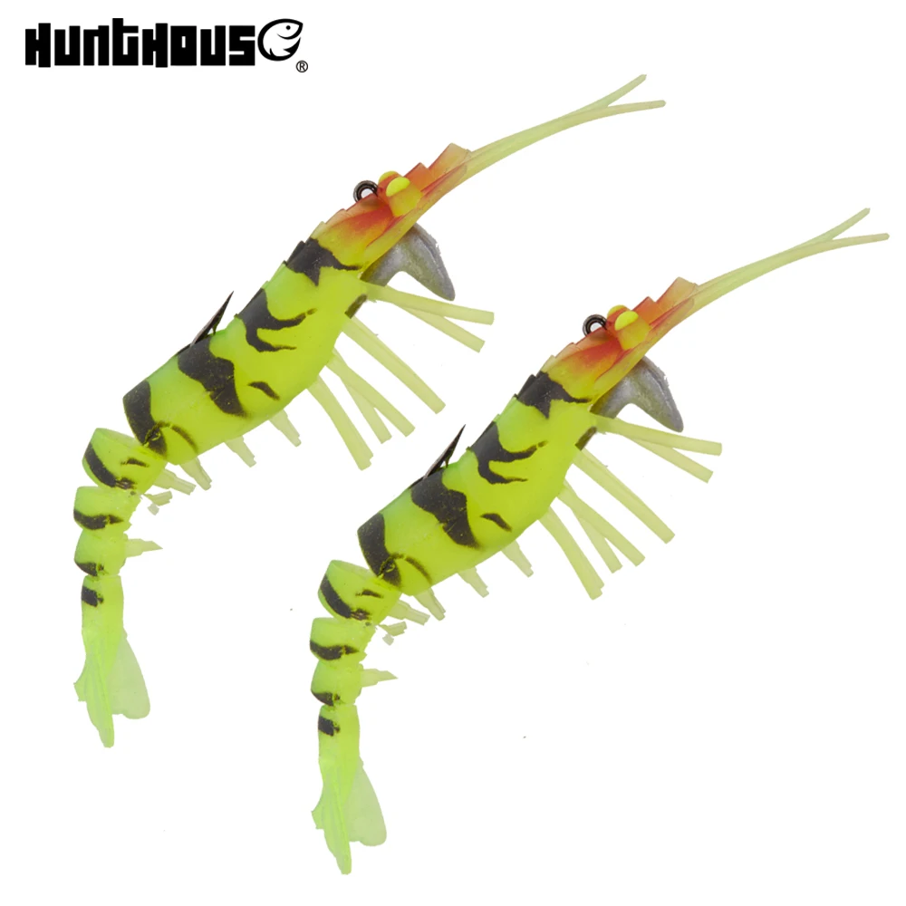 Hunt House OEM 135mm 13.7g pre-rigged eco friendly soft prawn karides  artificial Plastic Bait  shrimp soft fishing lure