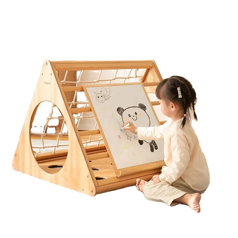 Children Outdoor Kids Beech Solid Wood   Climbing Frame Set Outdoor Toys Jungle Gym