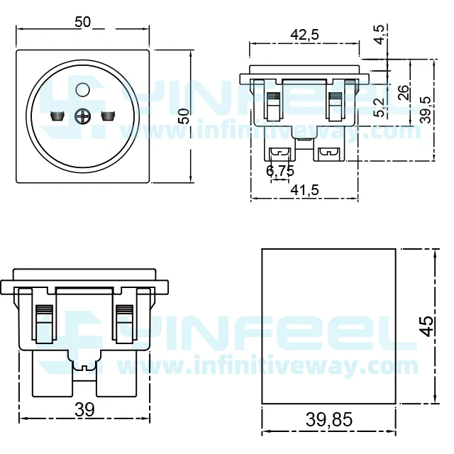 French Socket Module Model No. IF-FRAS-50