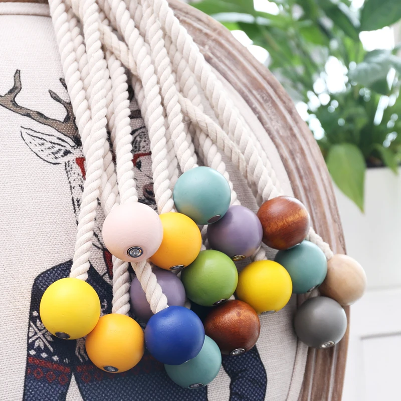 
Wooden Magnetic Curtain Tiebacks Holdback Window Drape Holder Modern Buckle Clip 