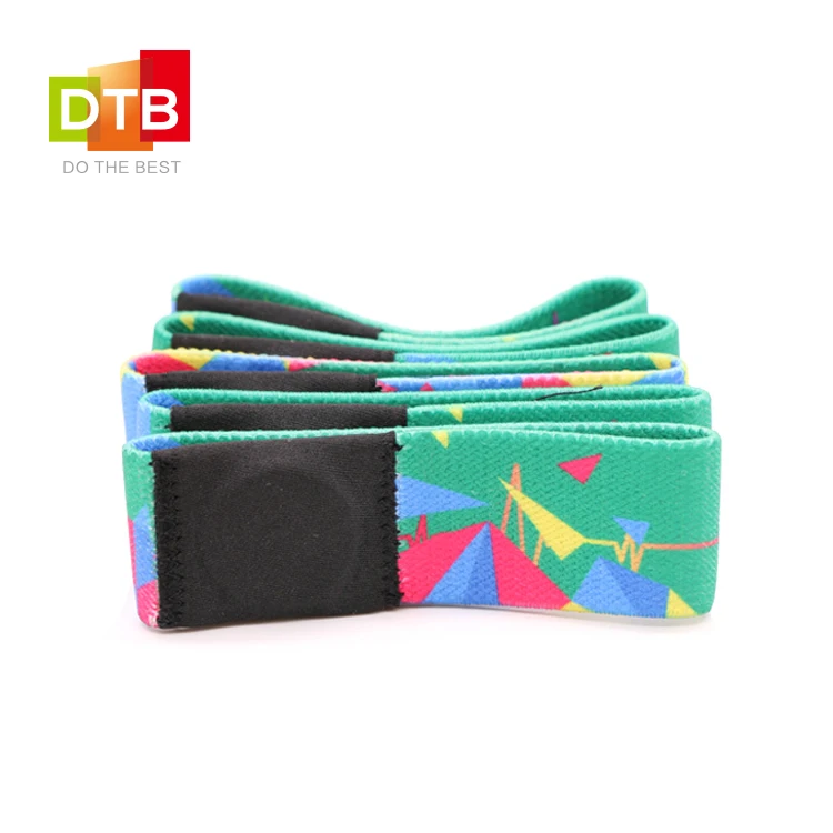 Mifare Ultralight C Nfc Elastic Custom Fabric Wristband for Event Polyester Passive Full Color Printing MINI Tag >10 Years DTB