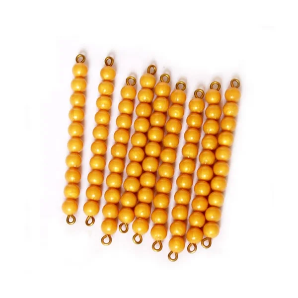 Early Learning Educational Toy Wholesale Wooden Toys Montessori Math for 9 Golden Bead Bars of