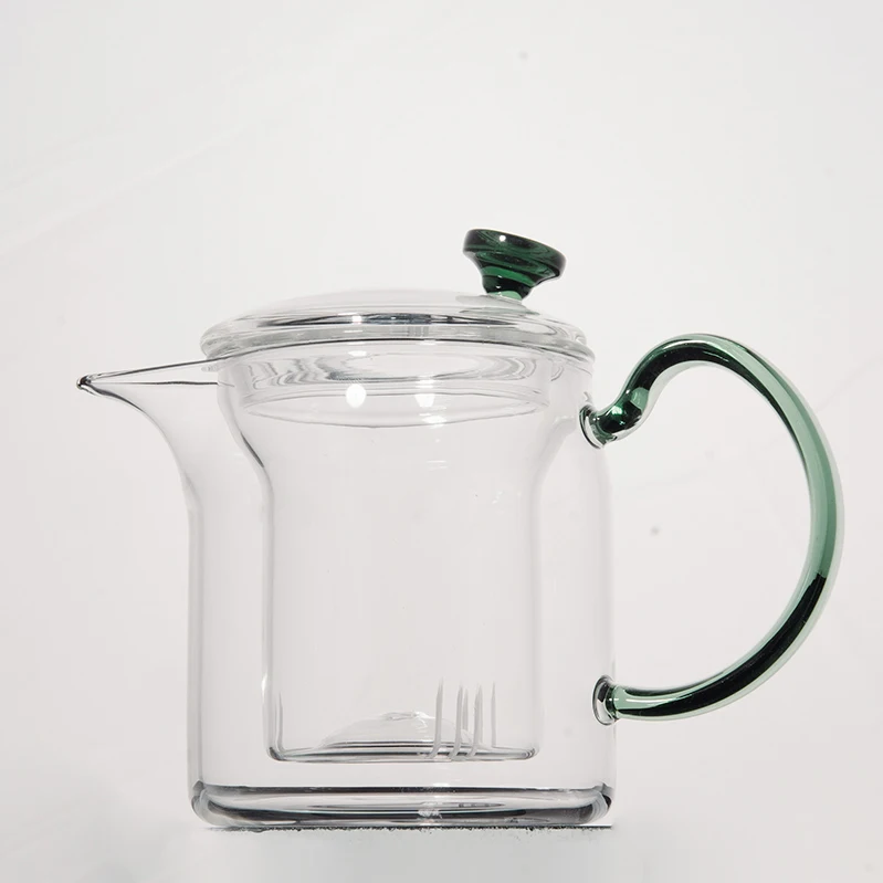 Factory delivery household teapot color handle pot small glass teapot filter tea set activity gift teapot