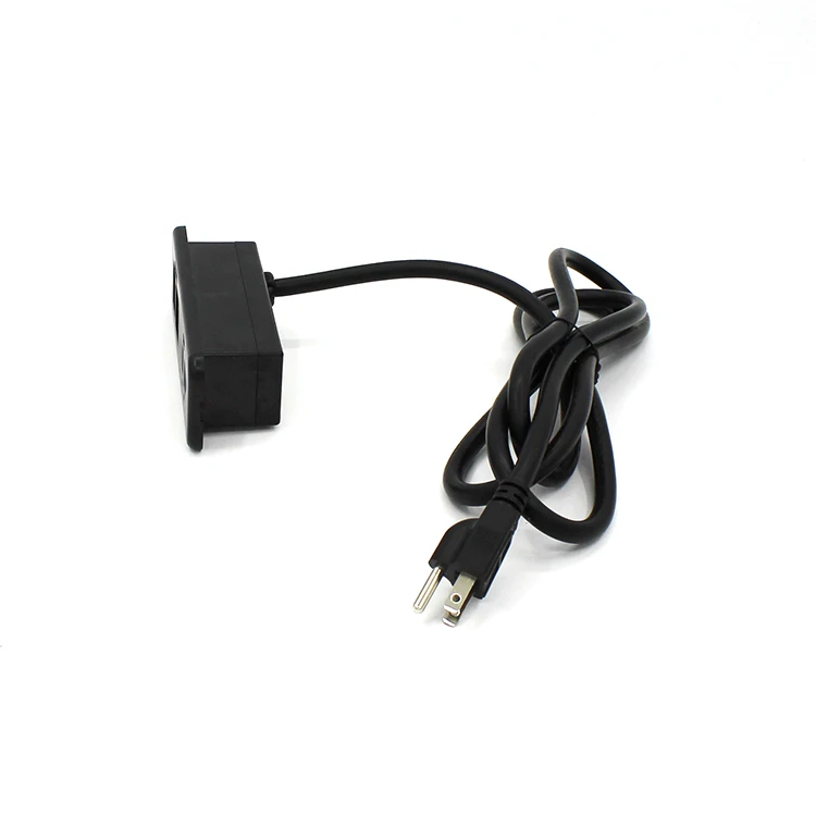 
BAYU USA Power Strip socket double outlets Extension Cord With 2USB charging port with plastic plate cover 125V 15A 