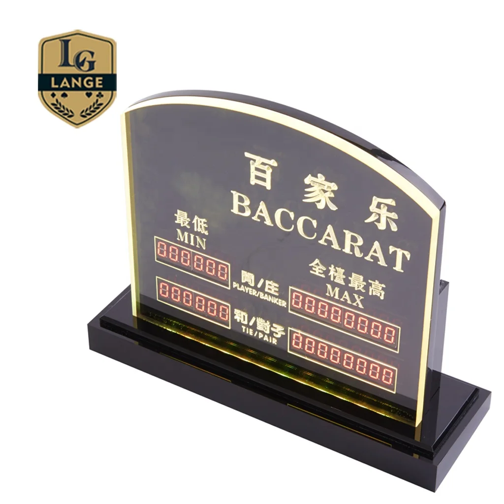 Casino Accessories 7 Color Led Electronic Baccarat Digital Limit Sign with Custom