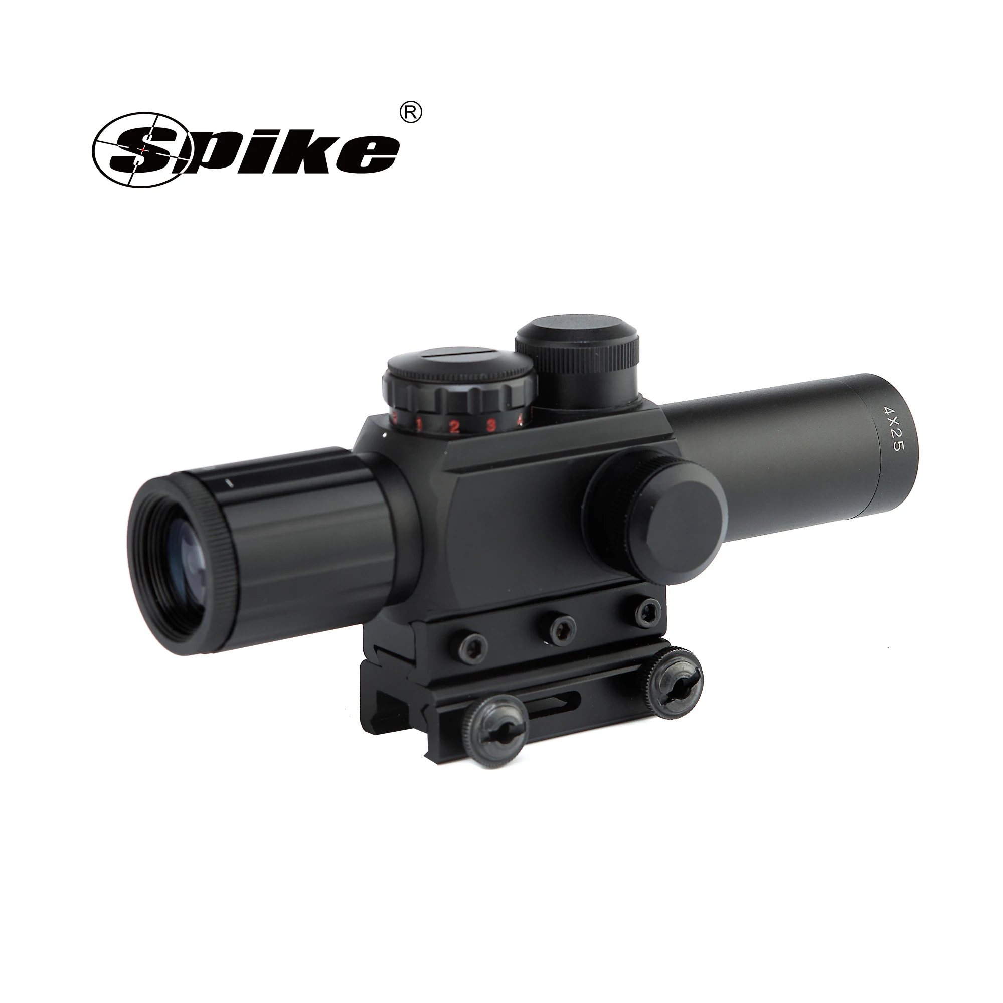 Spike Optics 4X25(M6) Red Green Illumination Scope with Red Laser Sight