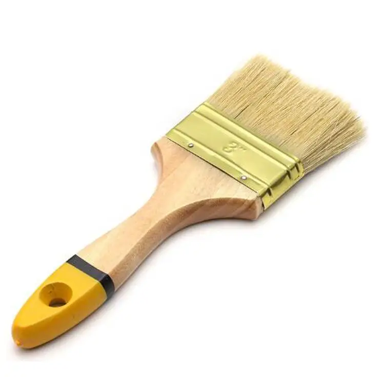 Chinese Manufacturer Supply Natural Painting Tools Flat Paint Brushes Angle Paint Brush