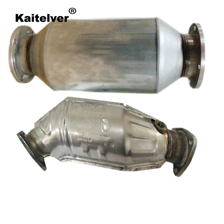 Auto exhaust catalytic converter assembly with rare earth catalyst and honeycomb carrier/support