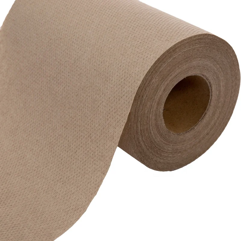 Disposable 1 ply customization Recycled Kraft 600ft washroom hand roll towel