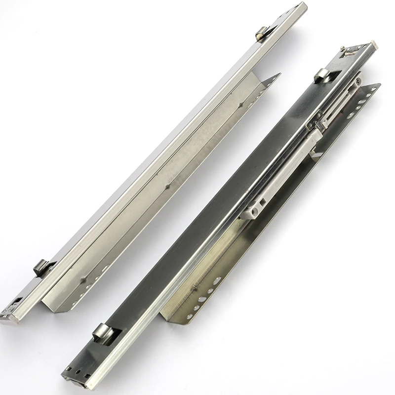 Push Open Drawer Slides Boxes Soft Closing Telescopic Cabinet Rails Drawer Slider