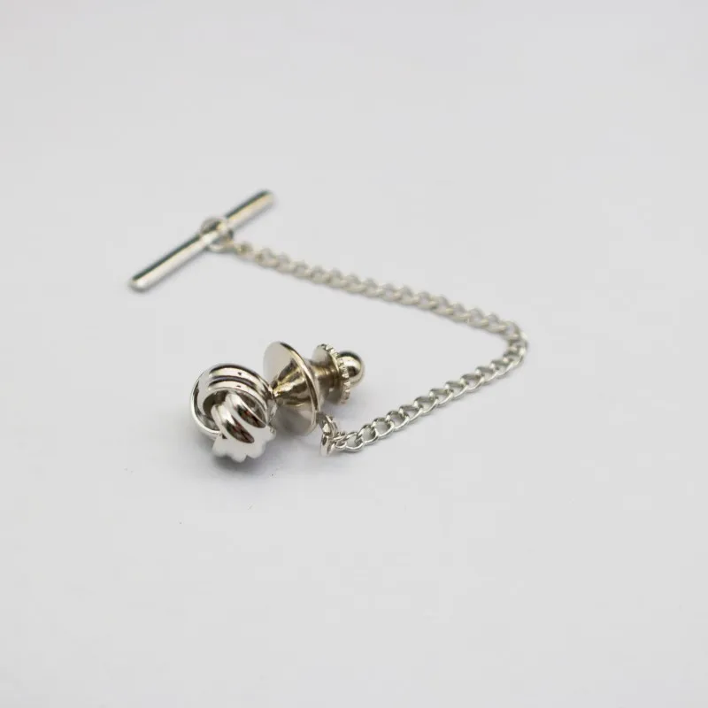 Gold Silver Tie Tack for Men with Chain Gold Silver Tie Clip Party Accessories