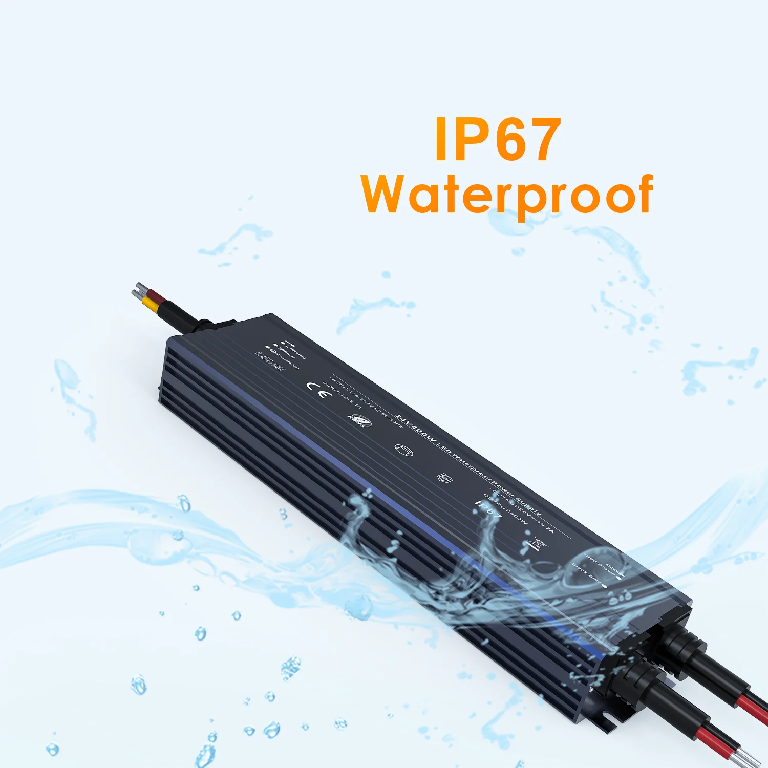 Пользовательский 400 Вт высокой мощности ip67 водонепроницаемый Светодиодный источник питания 24 В 12 светодиодный драйвер с CE ROHS