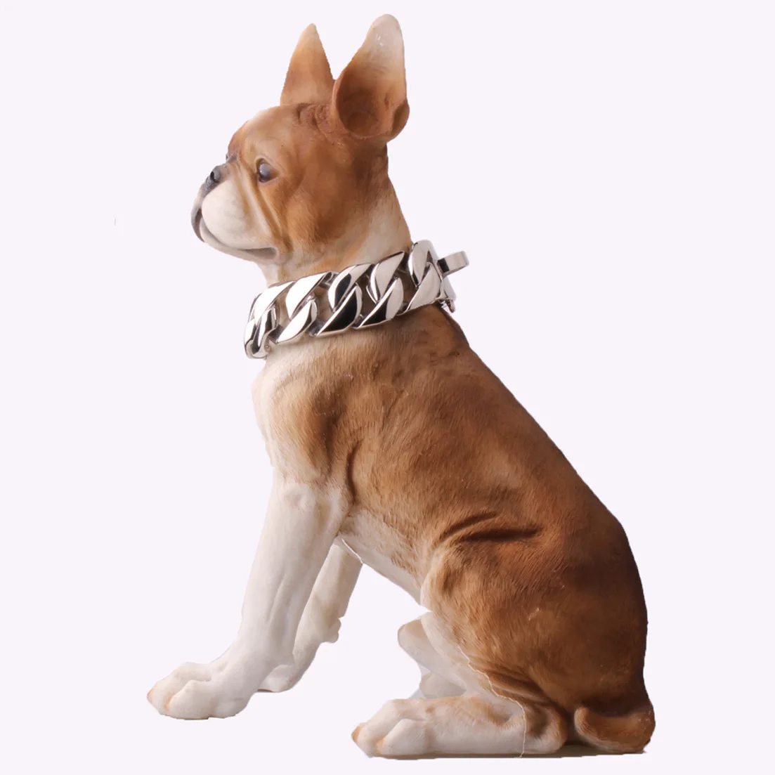 32mm Stainless Steel Luxury Gold Cuban Link Dog Chain Durable Walking Tactical Dog Collar