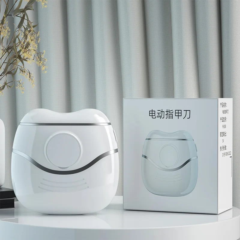 Electric Nail Clipper Fingernail Cutter And File 2 In 1 Design With Nail Scraps Storage