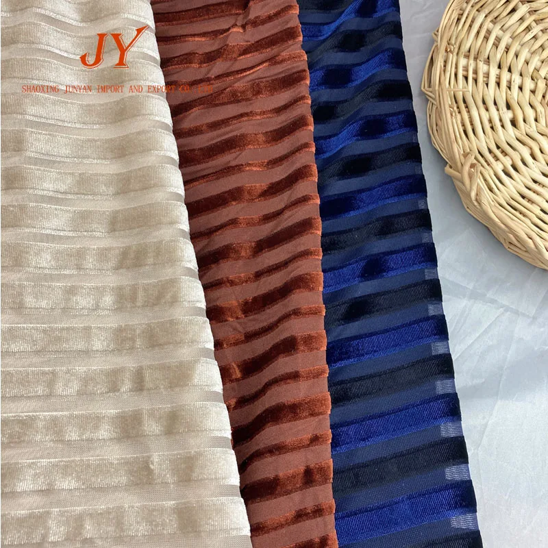 Chenille knit solid red color stripe velvet jacquard chenille fabric for garment clothing fashion women siut skirt