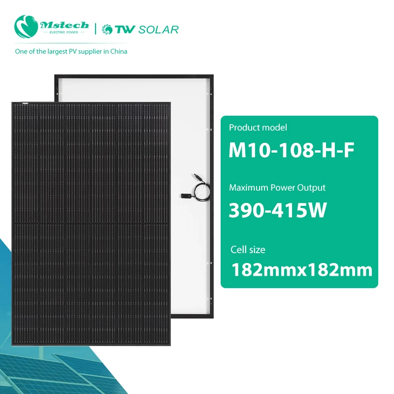 TW 390w Paneles Solares Fotovoltaicos 395 Watts 400w 405w 410w 415w All Black Solar Panel For Home Calculation In Stock