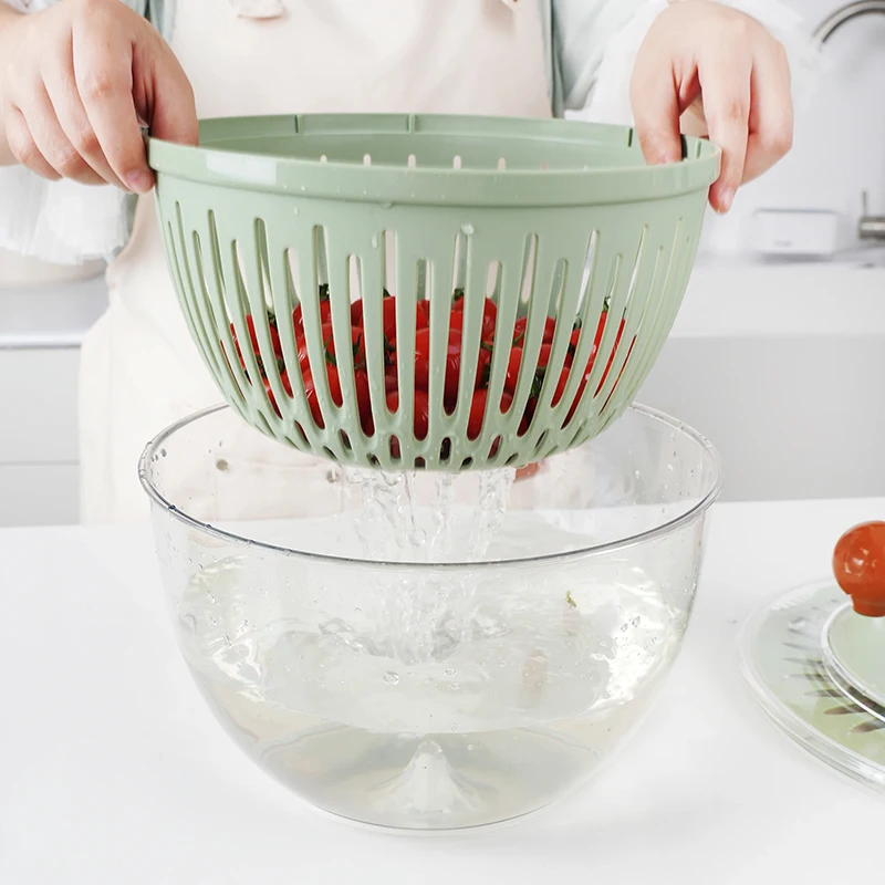 Multifunctional Manual Washer Clean Spinner Fruit Vegetable Dryer Spinner Good Grips Plastic Large Salad Spinner with Bowl