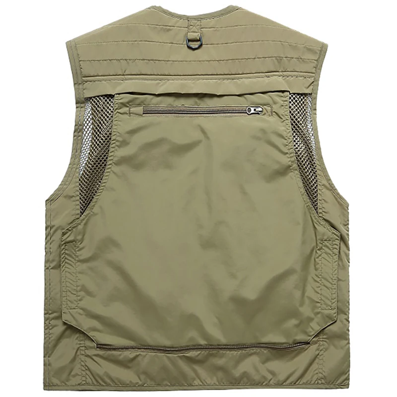 
spring sports mens fishing multi-pocket vest quick-drying Photography waistcoat male travel work outdoor vest 