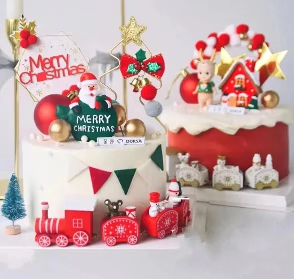 Christmas Train Happy Birthday Cake Decorations Christmas Decoration Little Trains Happy Birthday Cake Topper Party Celebration