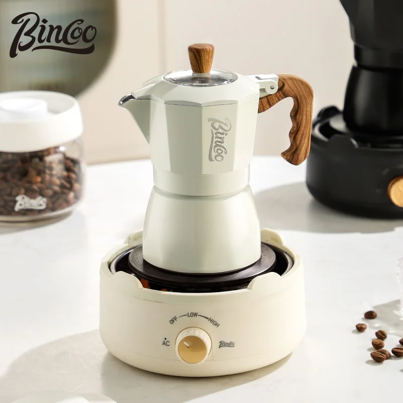 Bincoo Moka Coffee Pot Double Valve Mocha Pot Set Home Cooking Coffee Pot Italian -style Small Hand Grinding Coffee Machine