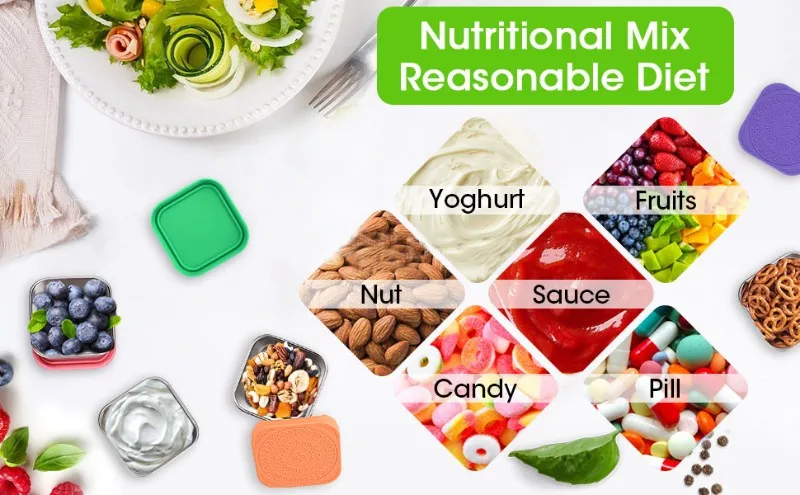 High-value Stainless Steel Lunch Boxes with Silicone Lids Lunch Food Storage Containers Stackable Box Food Snack