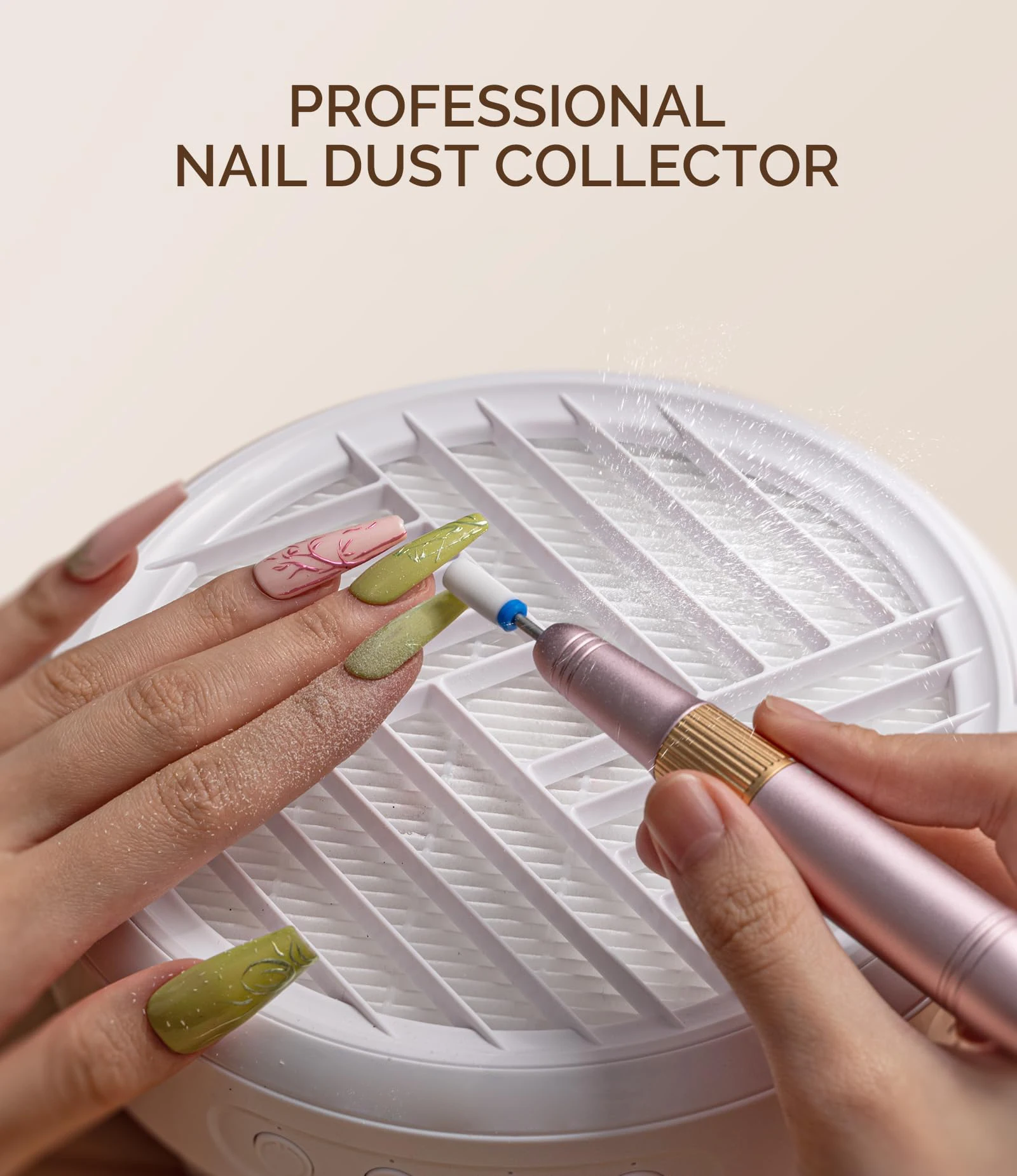 Private Label Compact Vacuum Fan Reusable Filter Manicure Pedicure Dust Cleaner Nail Dust Collector For Salon & Home Use