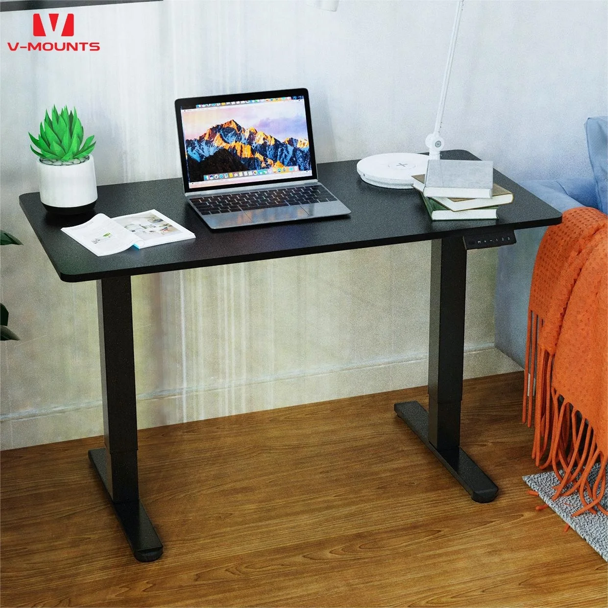 V-mounts office executive desk adjustable height electric table with Collision detection function JSD2-01-1P