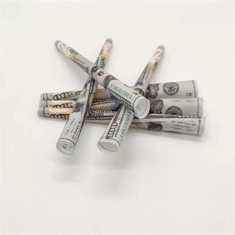 Цветная индивидуальная рулонная бумага, все размеры, бумага для курения, большой размер, доллар, предварительно рулонные конусы