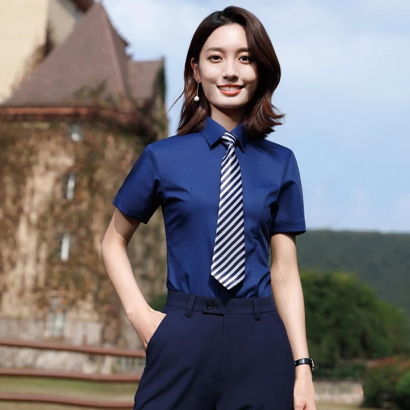 Wholesale China Factory Summer Short Sleeve Workwear Uniform Shirts Unisex Men Shirts