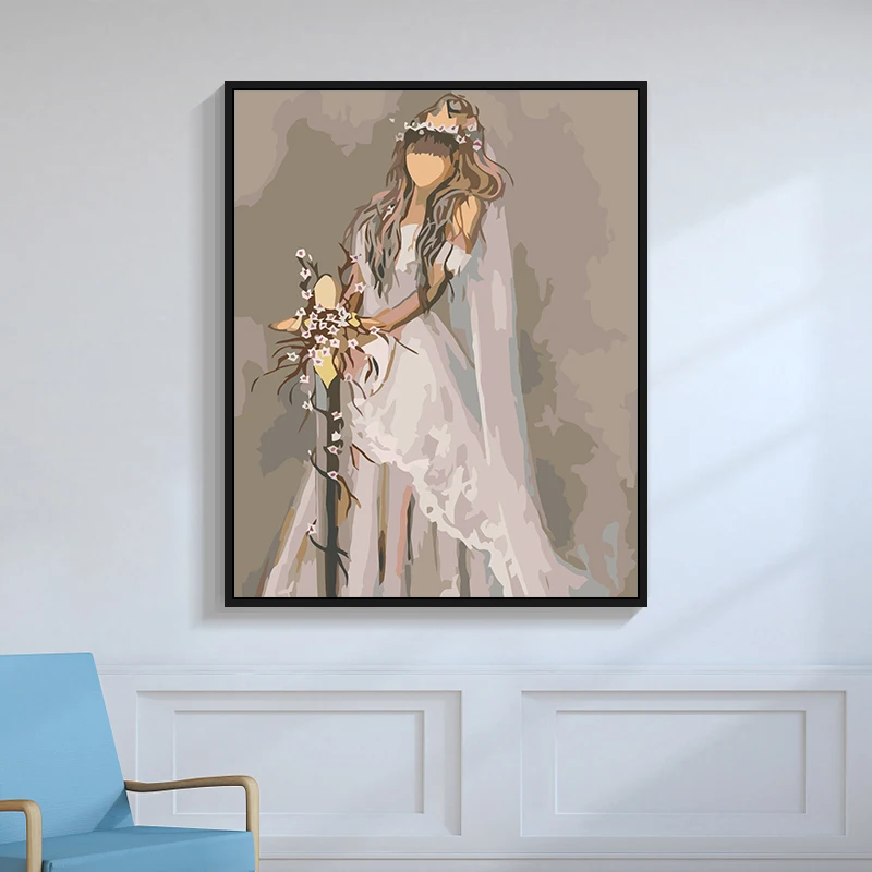 Home Decoration Beautiful Girl Wings Angel Paint By Numbers Hand-Painted Kids Abstract Art Canvas Painting Kid Paint