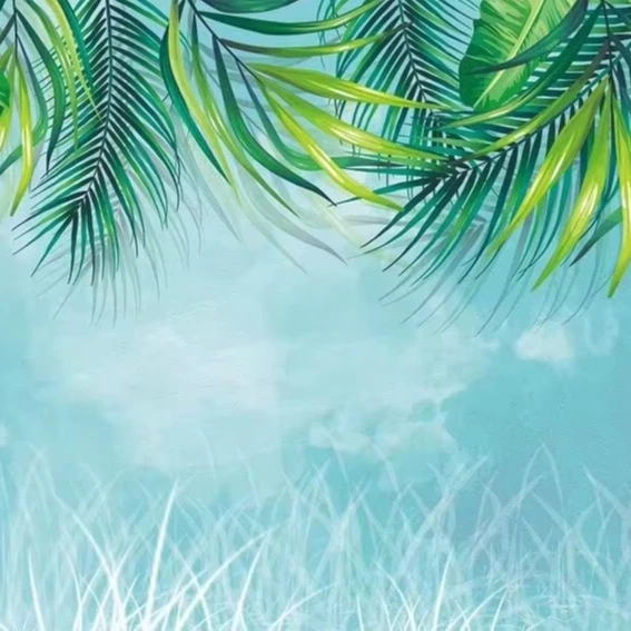 The most fashionable and trendy new high-end customized green leaf plant wall decoration wallpaper wall mural