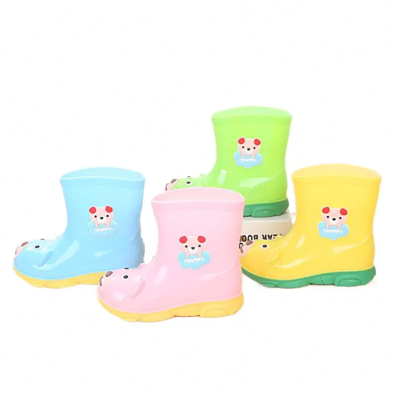 QZHR Wholesale Custom Various Printing Unisex Kids Outdoor Rubber Shoes Colorful Waterproof Toddler Rainboots For Rain