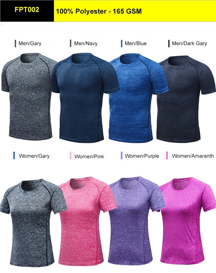 2023 Free Sample Moisture Wicking blank Running t-shirt Plain Quick Dry Workout Sport tshirt camiseta Custom Polyester t shirt