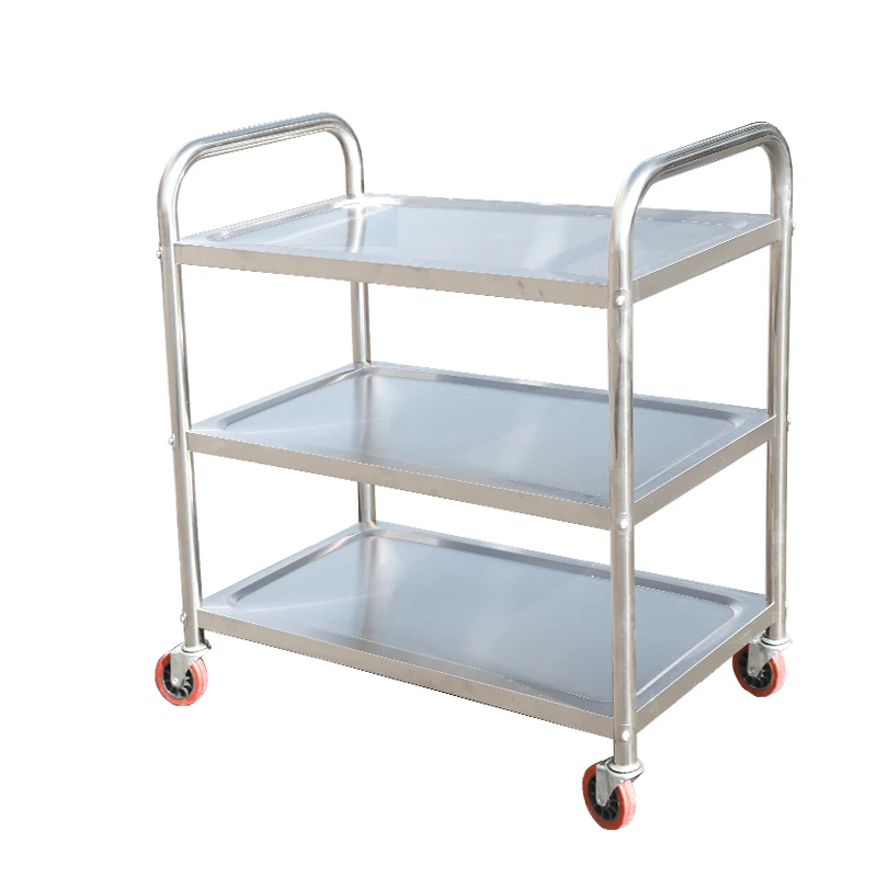 Hot Sale Knocked down kitchen storage trolley stainless steel Rolling Cart