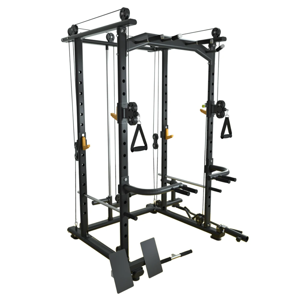 Gym pull down power rack multi function station squat rack cable machine fitness equipment