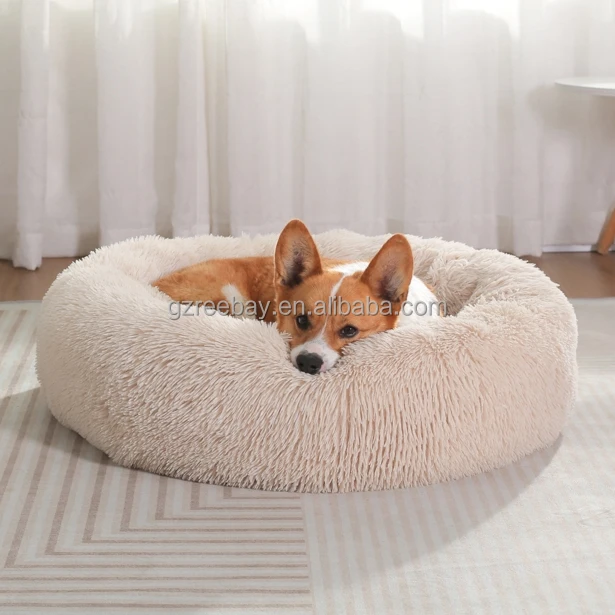 Hot Selling Washable Warm Luxury Plush Cushion Mat Calming Dog Bed Dropship Pet Bed For Dog Cat