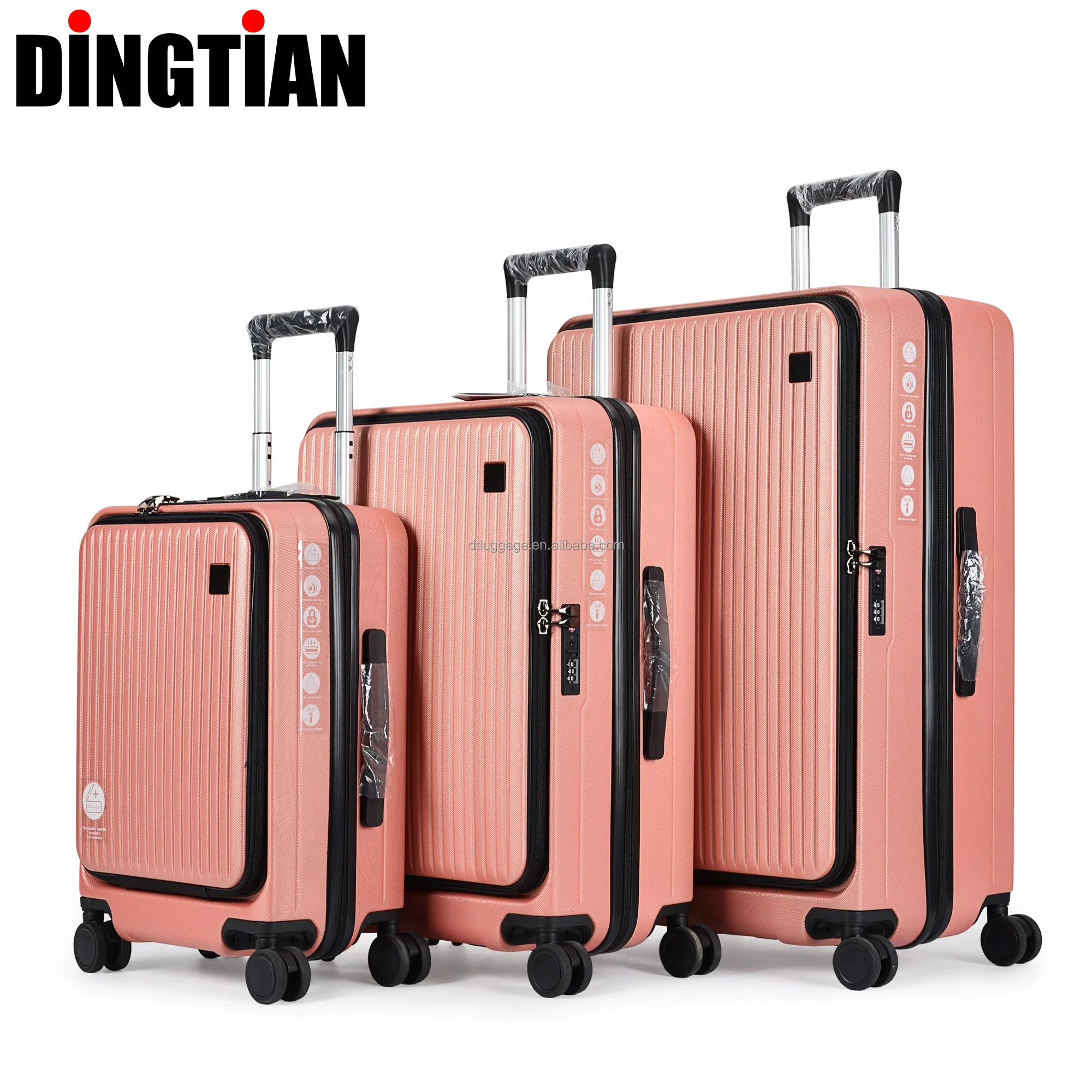 2024  new Trolley Bag Front Open Compartment Laptop Trolley Luggage computers trolley bag carry-ons